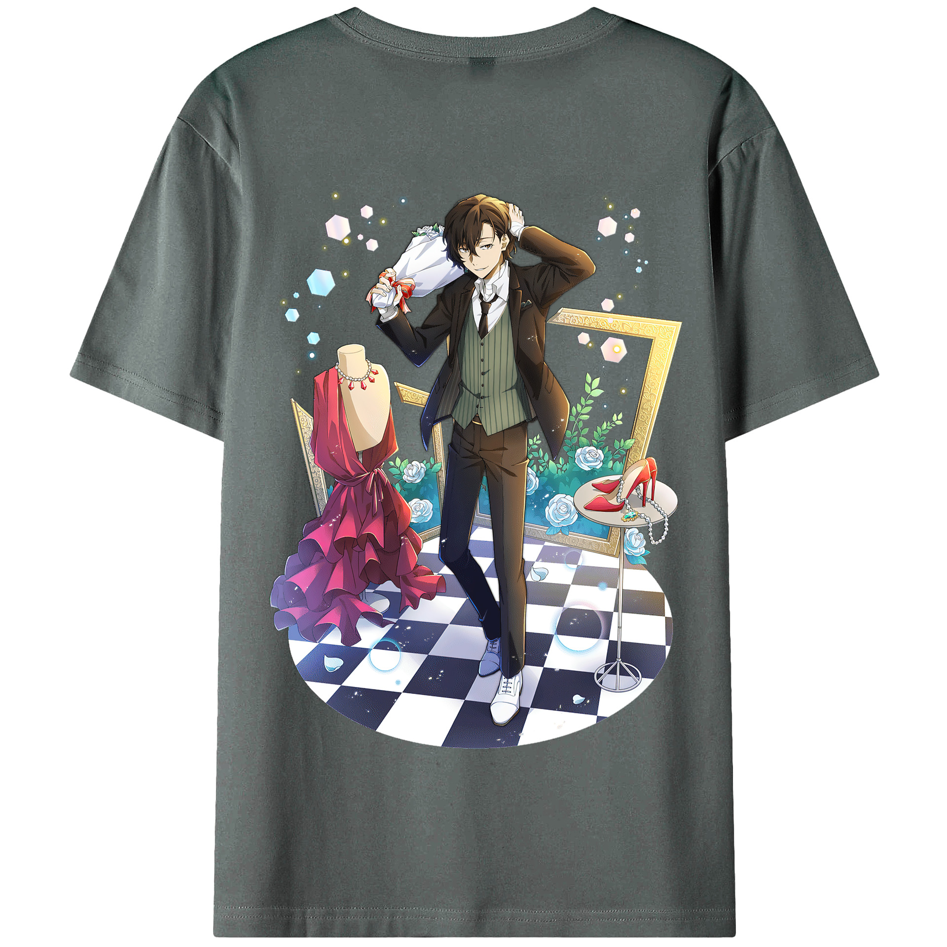 （画像用） 文豪ストレイドッグス Bungo Stray Dogs 綿100％半袖Tシャツ（背面プリント）